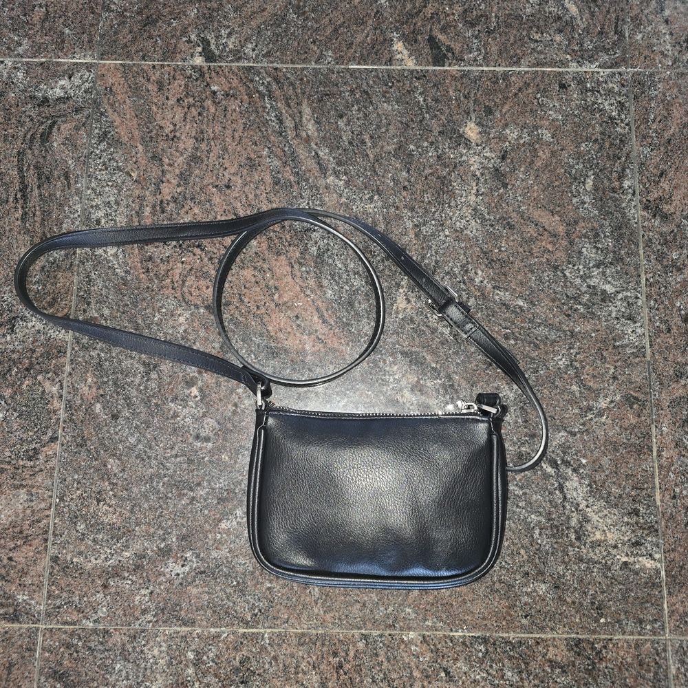 Classic Black Leather Crossbody Bag